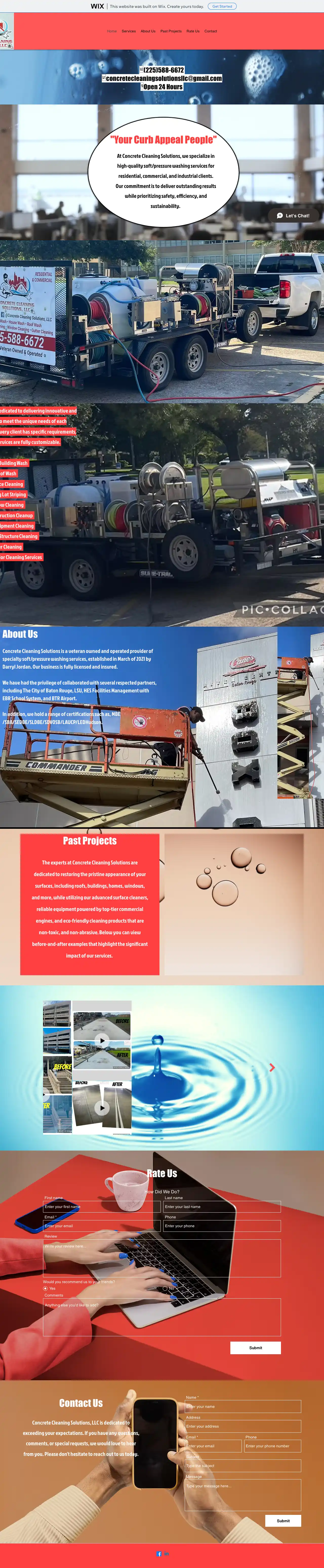 Screenshot of the original Concrete Cleaning Solutions website